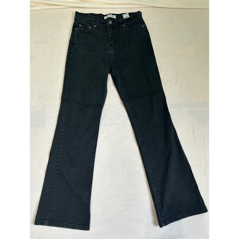 Levis 512 Perfectly Slimming Bootcut Jeans Black Denim Womens 6 Medium